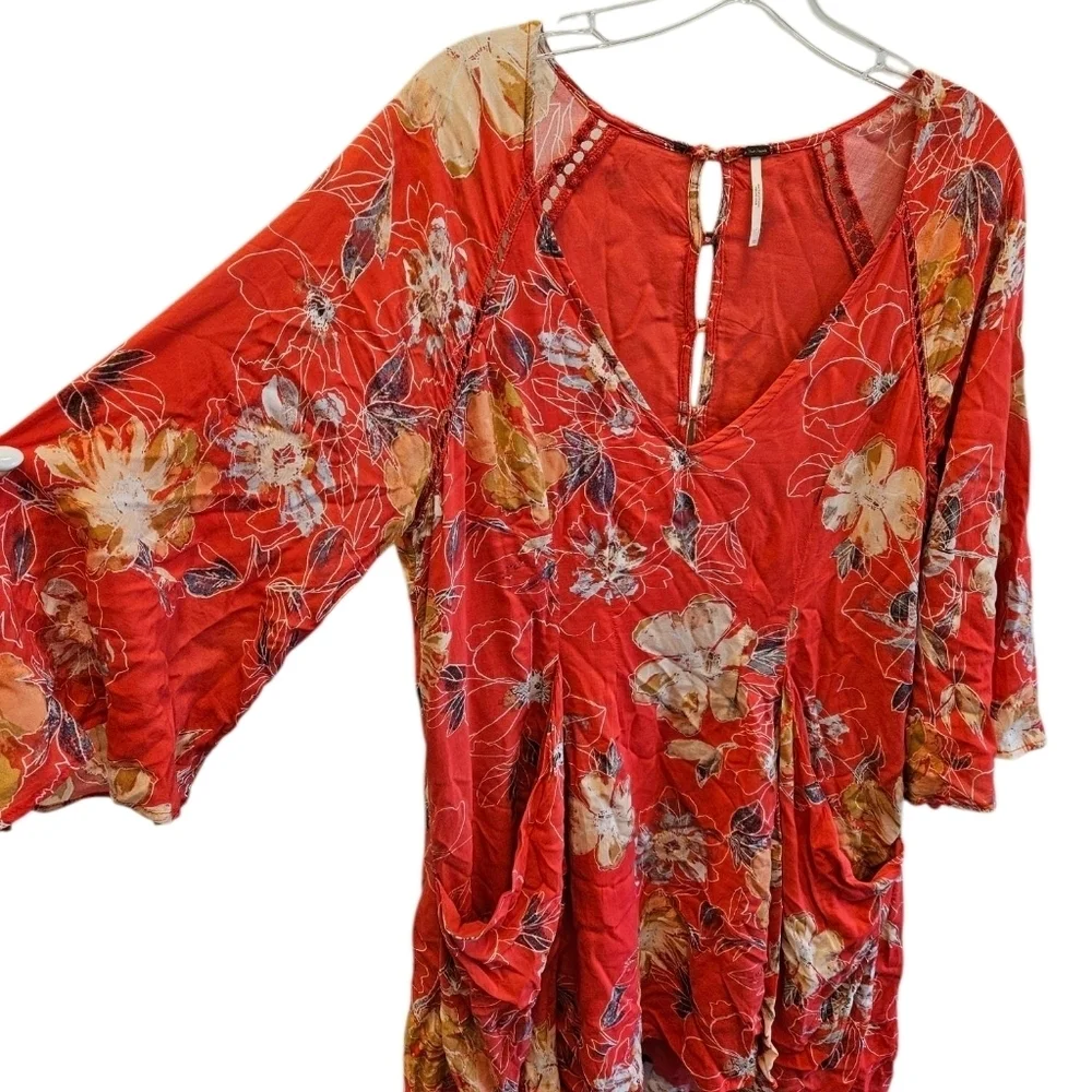 Free People Eyes On You Floral Poppy Mini Dress
